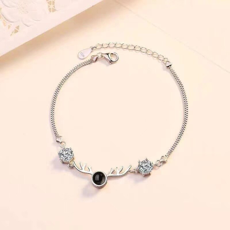 Thin Delicate Fine Heart Shaped Custom Photo Projection Bracelet