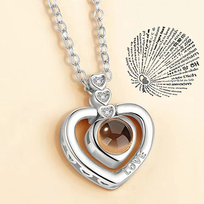 Projection Necklace I Love You In 100 Languages