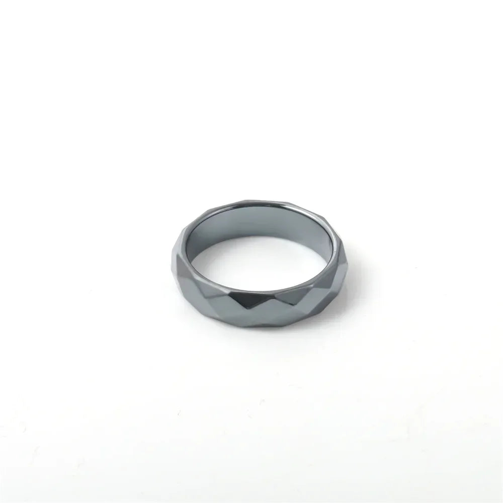 6mm Wide Natural Magnetic Hematite Ring