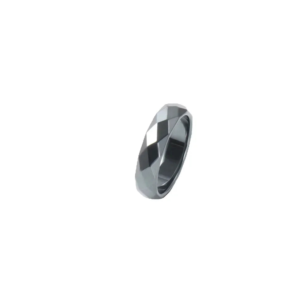 6mm Wide Natural Magnetic Hematite Ring