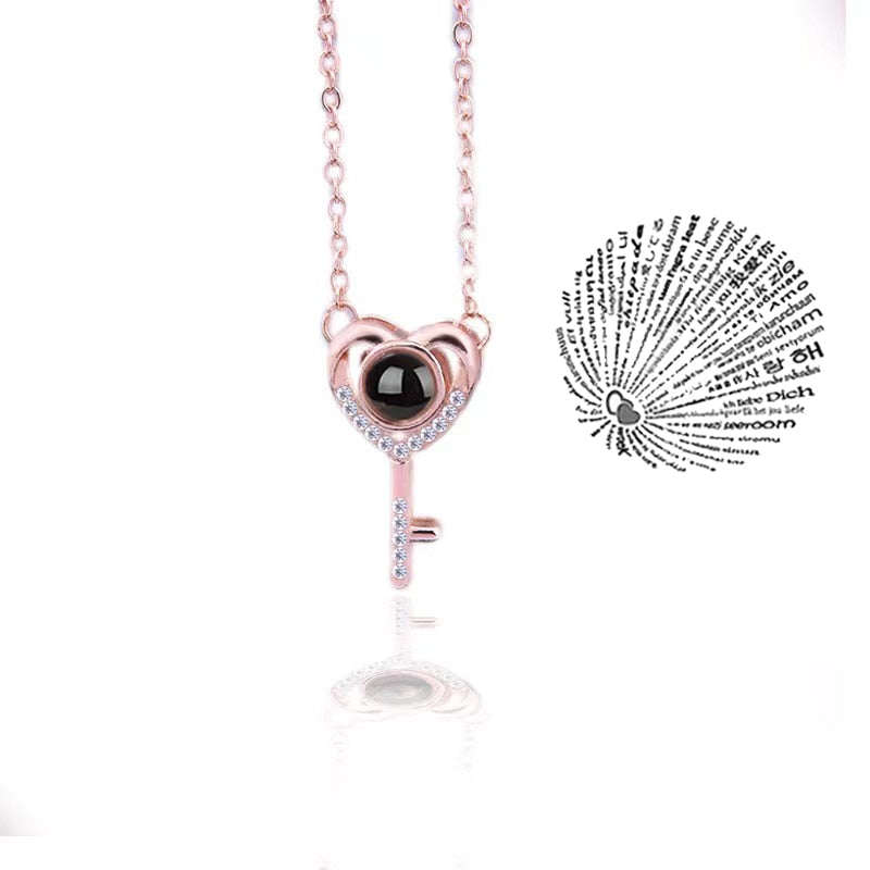 Beautiful Selection of Projection Necklace I Love You In 100 Languages