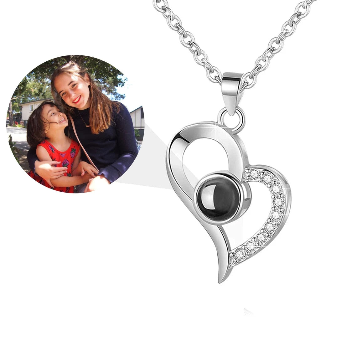 Heart Projection Photo Necklace