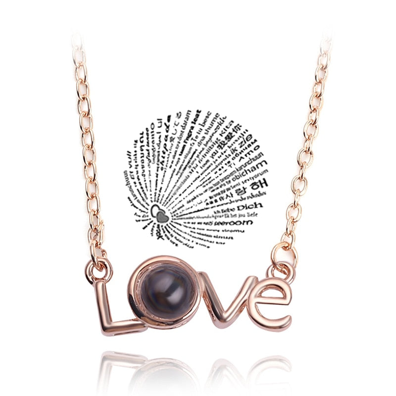 Projection Necklace I Love You In 100 Languages